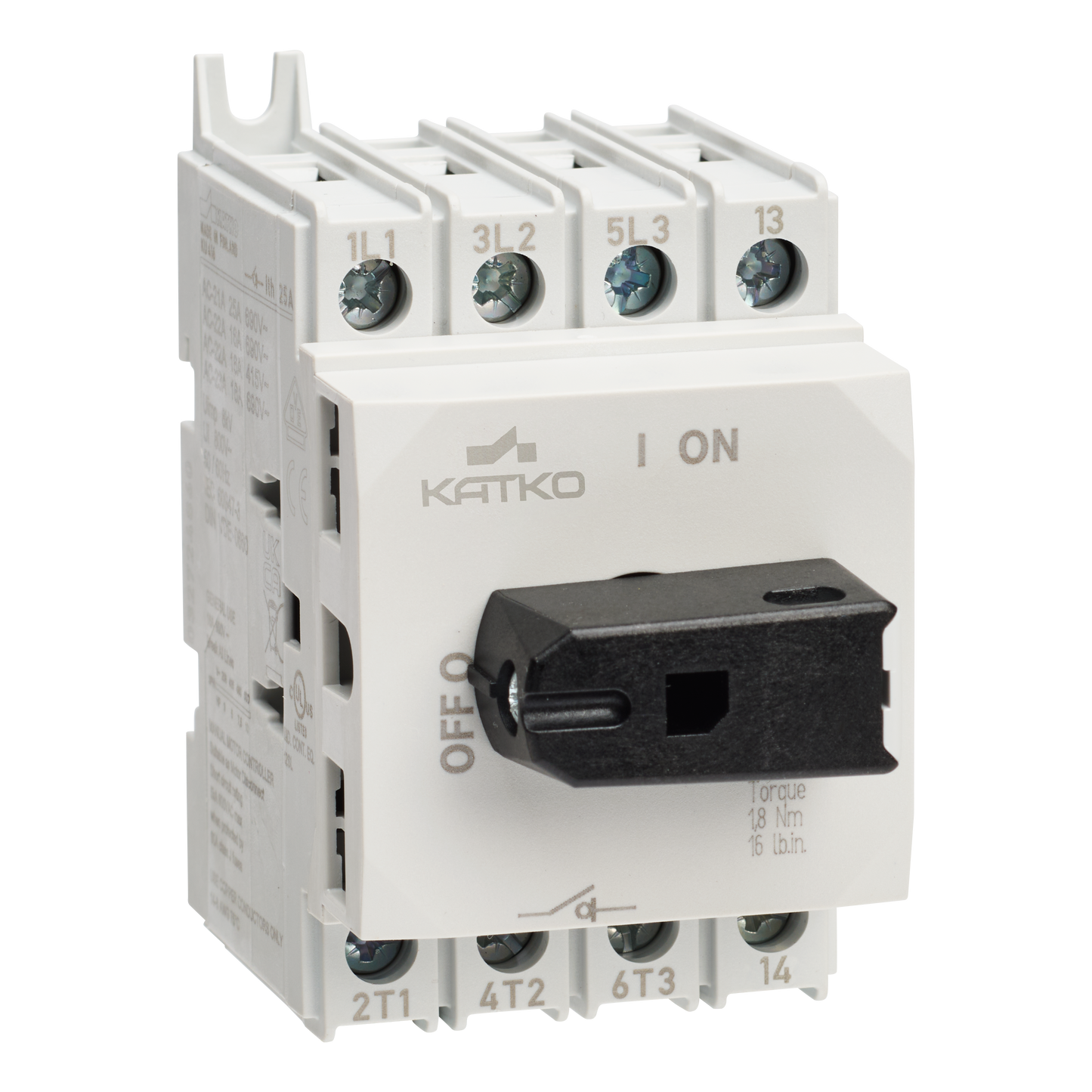 Load break switch 3x25A 1NO with front plate