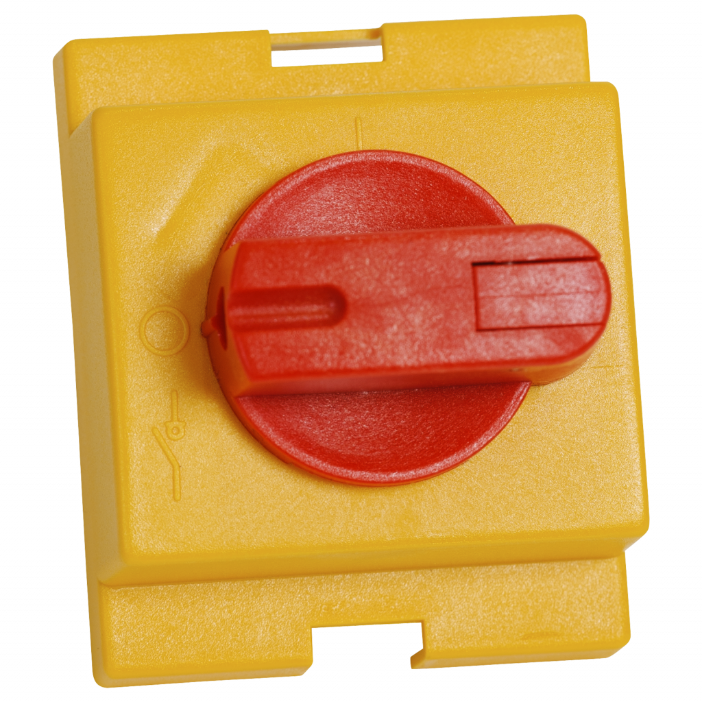 Front plate for 3P switches yellow/red