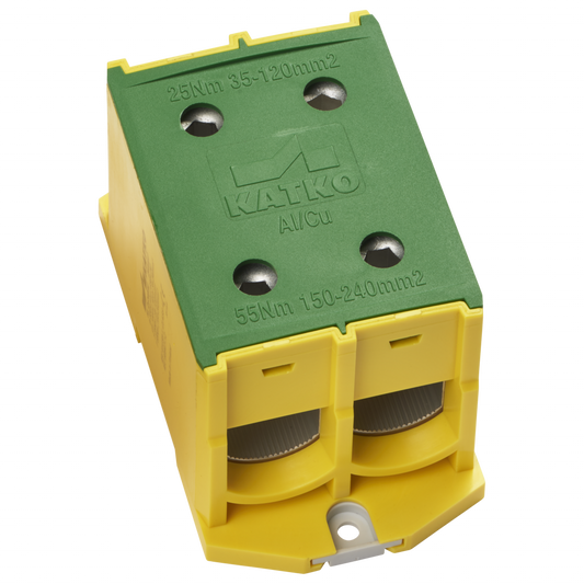 Terminal block KL 2xAl/Cu 35-240mm2 Yellow/Green